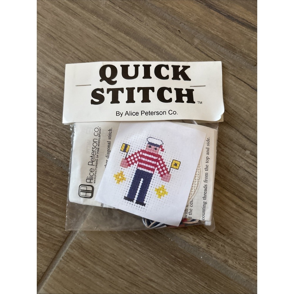 Alice‎ Peterson Co. Quick Stitch British Navy Sailor Signal Man Coaster Kit 3.5"